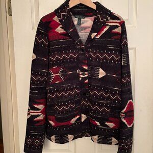 Ralph Lauren/Lauren Jean Co./LRL Aztec/Southwestern Jacket – Black/red